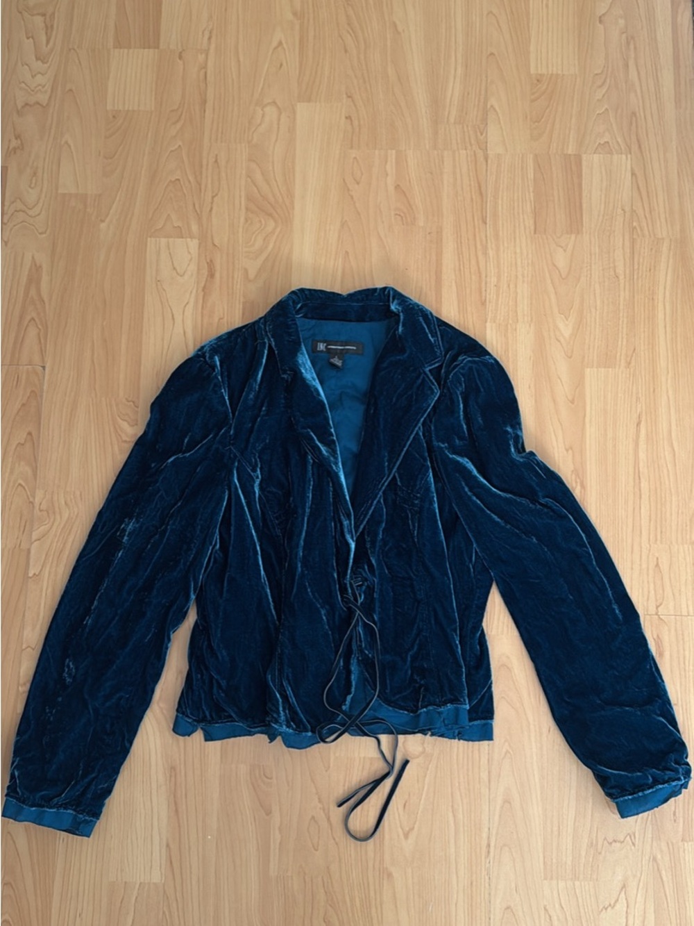 INC International Concepts Teal Velvet Blazer L